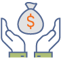 hands with money bag