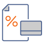page with percent and credit card